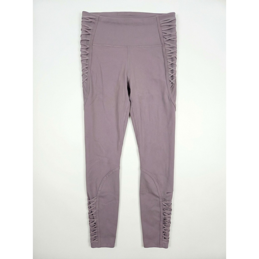 Nike Women's One Luxe Mid Rise 7/8  Laced Leggings Size M Color Smoke Purple